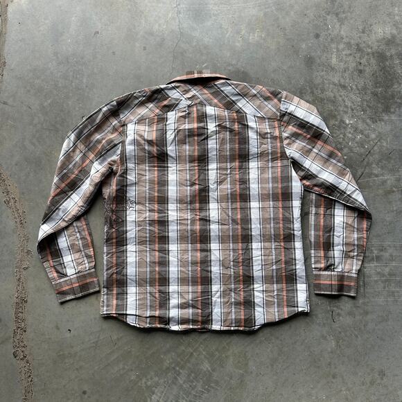 Volcom Tailored Shirt Men's L Plaid Button Down Long Sleeve Cotton Polyester - Picture 10 of 11
